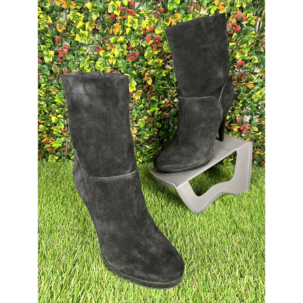 Cole Haan Nike Air Black Suede Mid-Calf Stiletto Boots D32841 Size 9B
